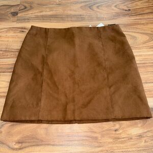 H&M Dark Tan A-line Mini Skirt Casual